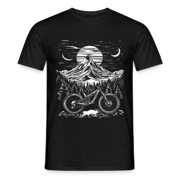 Mountain Biking Sketch - Men's T-Shirt - black - Front - AI Model Male 178 light (178cm)