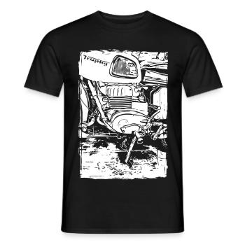 MZ ES 250 Engine Block Footprint - Men's T-Shirt - black - Front - AI Model Male 178 light (178cm)