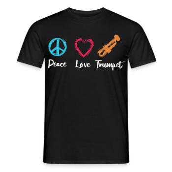 Trompette Paix Amour - T-shirt homme - noir - Devant - AI Model Male 178 light (178cm)