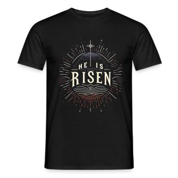 Er ist Auferstanden - Männer T-Shirt - Schwarz - Vorne - AI Model Male 178 light (178cm)