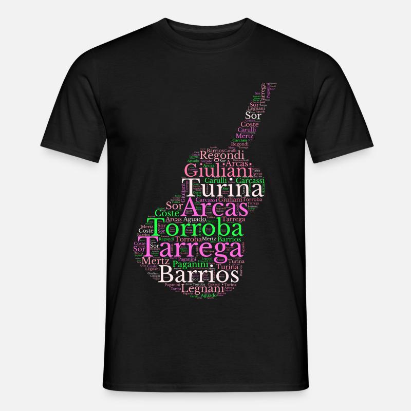 Composers for Spanish Classical Guitar - Men’s T-shirt - black