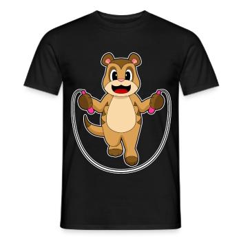 Forme physique pour sauter à la corde sur la corde suricate - T-shirt homme - noir - Devant - AI Model Male 178 light (178cm)