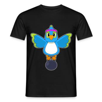 Perroquet Bodybuilder Haltère Musculation - T-shirt homme - noir - Devant - AI Model Male 178 light (178cm)
