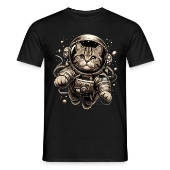 Astronaut BKH getigert Geschenk - Männer T-Shirt - Schwarz - Vorne - AI Model Male 178 light (178cm)