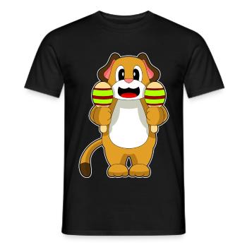 Dog Musician Rattle Music - Men's T-Shirt - black - Front - AI Model Male 178 light (178cm)
