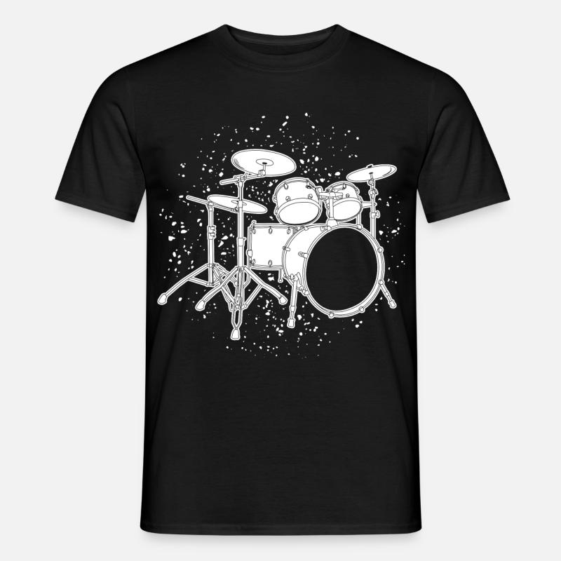 Drumkit Zeichnung - Mænd T-shirt - sort