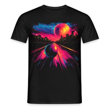 Retro Bowling 80er Jahre Look - Männer T-Shirt - Schwarz - Vorne - AI Model Male 178 light (178cm)