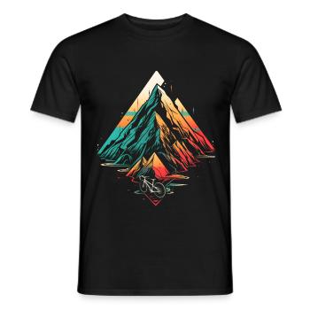 Mountain Biking Steamwave - Men's T-Shirt - black - Front - AI Model Male 178 light (178cm)