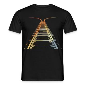 Railroad Vintage Look - Men's T-Shirt - black - Front - AI Model Male 178 light (178cm)