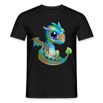 Baby Drache Psy| Niedlicher Psy Baby Drache - Männer T-Shirt - Schwarz - Vorne - AI Model Male 178 light (178cm)