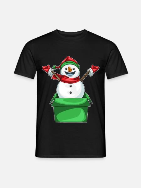 Snowman Christmas Cardboard Box - Men's T-Shirt - black