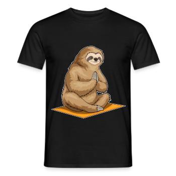 Faultier Yoga Fitness Meditation - Männer T-Shirt - Schwarz - Vorne - AI Model Male 178 light (178cm)