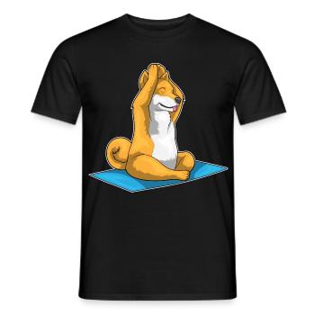 Shiba Inu Yoga Fitness Meditation - Männer T-Shirt - Schwarz - Vorne - AI Model Male 178 light (178cm)