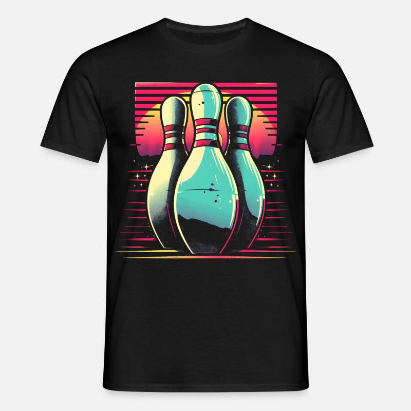 Bowling Synthwave - Men's T-Shirt - black