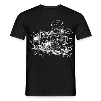 Dampflokomotive - Männer T-Shirt - Schwarz - Vorne - AI Model Male 178 light (178cm)