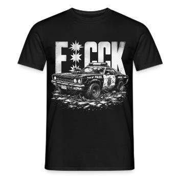 Véhicule de police - T-shirt homme - noir - Devant - AI Model Male 178 light (178cm)