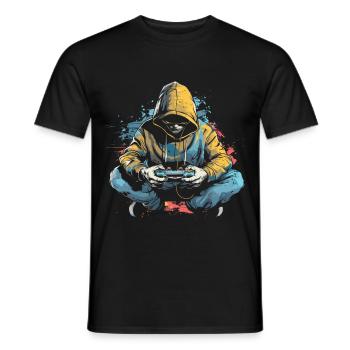 Amateurs de jeux - T-shirt homme - noir - Devant - AI Model Male 178 light (178cm)