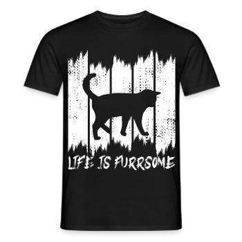 La vie est furreuse - T-shirt homme - noir - Devant - AI Model Male 178 light (178cm)