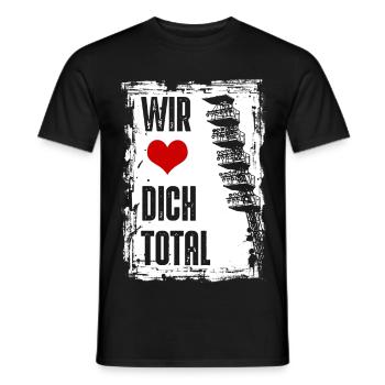 Rostock | Wir lieben dich total | Fussballverein - Männer T-Shirt - Schwarz - Vorne - AI Model Male 178 light (178cm)