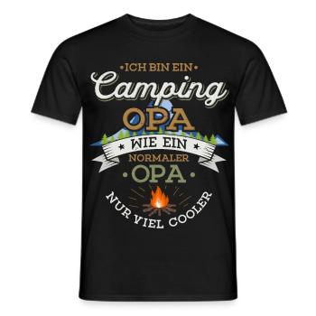 Camping Opa Lagerfeuer Camper Zelten Campingplatz - Männer T-Shirt - Schwarz - Vorne - AI Model Male 178 light (178cm)