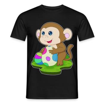 Monkey Easter Easter Eggs - Men's T-Shirt - black - Front - AI Model Male 178 light (178cm)