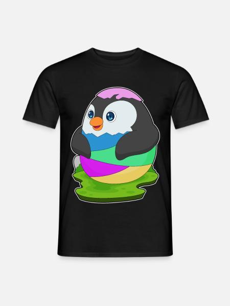 Penguin Easter Easter Egg - Men's T-Shirt - black