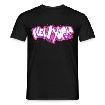 Graffiti horizontal de New York 2 - T-shirt homme - noir - Devant - AI Model Male 178 light (178cm)