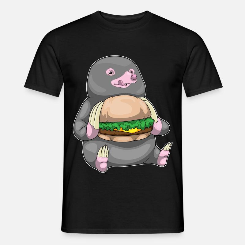 Maulwurf Cheeseburger - Männer T-Shirt - Schwarz