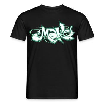 Grünes Wort machen Graffiti - Männer T-Shirt - Schwarz - Vorne - AI Model Male 178 light (178cm)