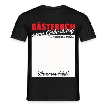 Gästebuch Geburtstagsspruch - Männer T-Shirt - Schwarz - Vorne - AI Model Male 178 light (178cm)