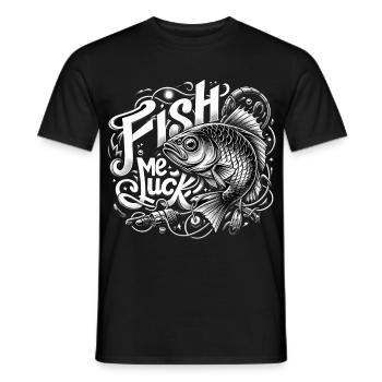 Fish Me Lucky Fishing Gift - Men's T-Shirt - black - Front - AI Model Male 178 light (178cm)
