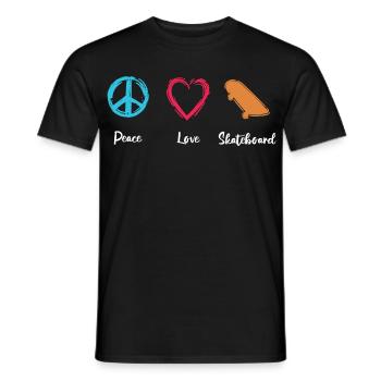 Frieden Liebe Skateboard - Männer T-Shirt - Schwarz - Vorne - AI Model Male 178 light (178cm)