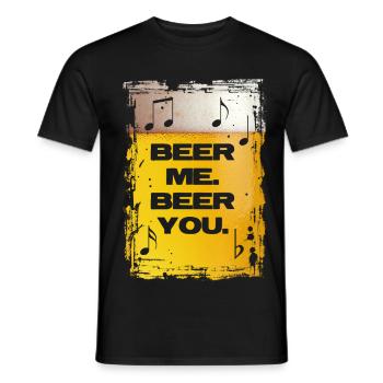 Bière-moi. Bière-toi. - T-shirt homme - noir - Devant - AI Model Male 178 light (178cm)