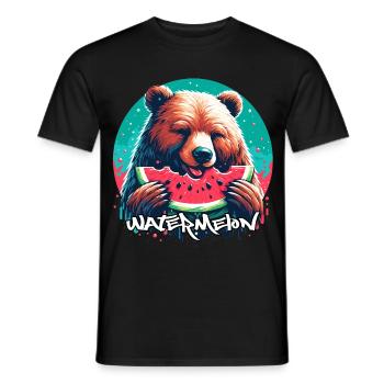 Watermelon Bear Yummy Gift - Men's T-Shirt - black - Front - AI Model Male 178 light (178cm)