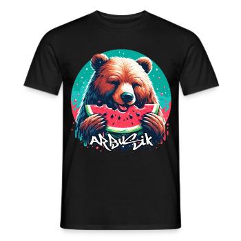 Watermelon Arbusik Bear Yummy Gift - Men's T-Shirt - black - Front - AI Model Male 178 light (178cm)
