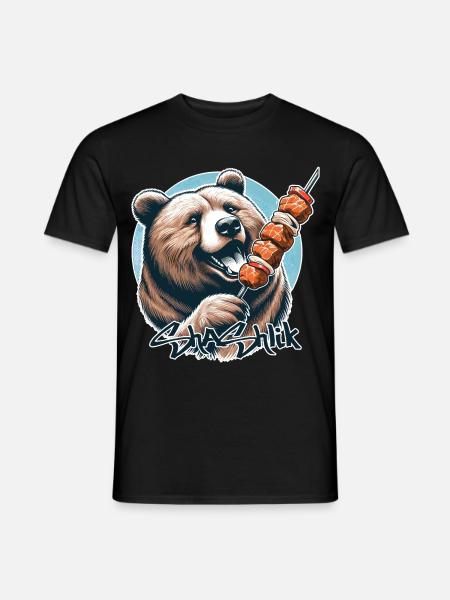 Shashlik Meat Skewer Bear Gift - Men's T-Shirt - black