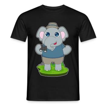 Elephant Binoculars - Men's T-Shirt - black - Front - AI Model Male 178 light (178cm)