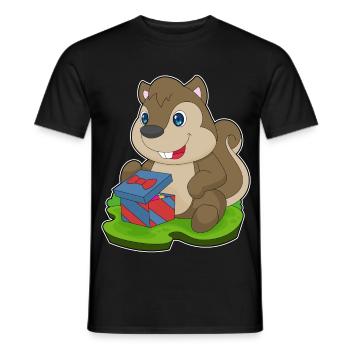 Forfait Noël écureuil - T-shirt homme - noir - Devant - AI Model Male 178 light (178cm)