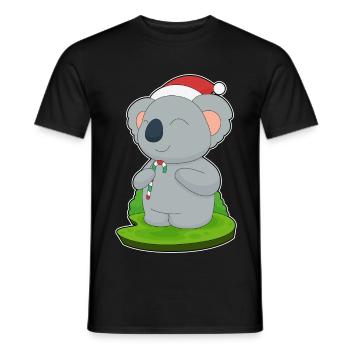 Koala Christmas Candy Cane - Men's T-Shirt - black - Front - AI Model Male 178 light (178cm)