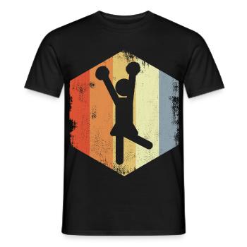 Vintage Cheerleaderin Strichmännchen - Männer T-Shirt - Schwarz - Vorne - AI Model Male 178 light (178cm)