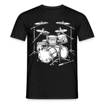 Graphismes de batterie - T-shirt homme - noir - Devant - AI Model Male 178 light (178cm)