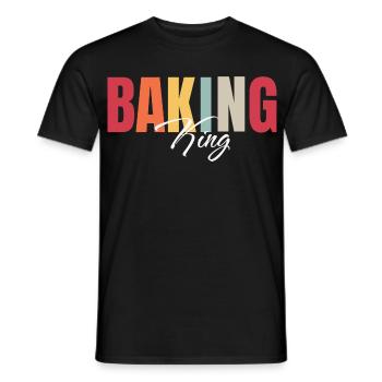 Baking King Bäcker König - Männer T-Shirt - Schwarz - Vorne - AI Model Male 178 light (178cm)