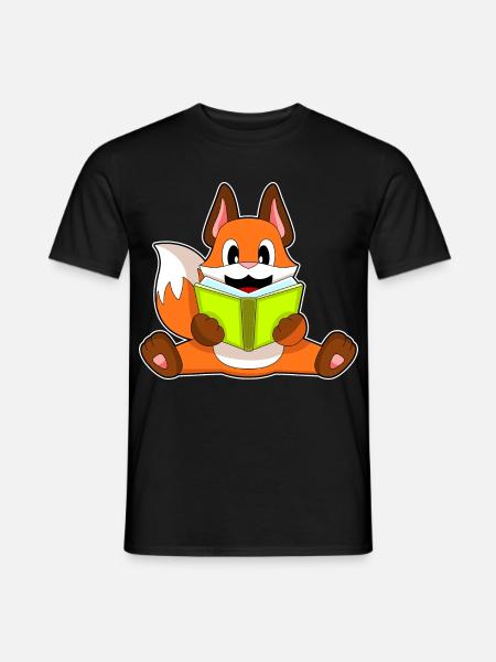 Fox Nerd Book - Men's T-Shirt - black
