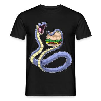 Snake Cheeseburger - Men's T-Shirt - black - Front - AI Model Male 178 light (178cm)