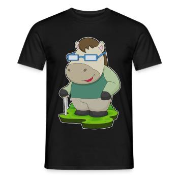 Pferd Brille - Männer T-Shirt - Schwarz - Vorne - AI Model Male 178 light (178cm)