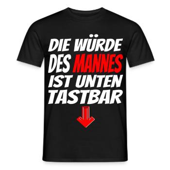 Männer Würde Unten Tastbar Lustiges Spruch-Shirt - Männer T-Shirt - Schwarz - Vorne - AI Model Male 178 light (178cm)