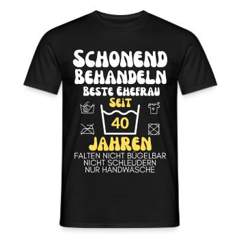 Gentle treatment for 40 years - Men's T-Shirt - black - Front - AI Model Male 178 light (178cm)