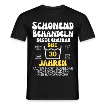 Traitement doux pendant 30 ans - T-shirt homme - noir - Devant - AI Model Male 178 light (178cm)
