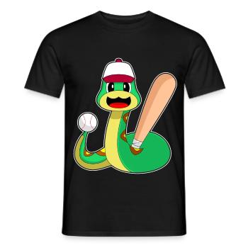 Schlange Baseball Baseballschläger Sport - Männer T-Shirt - Schwarz - Vorne - AI Model Male 178 light (178cm)