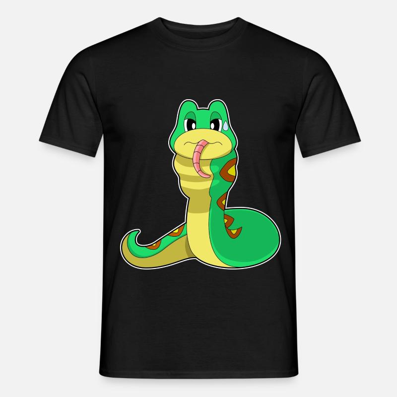 Schlange Essen - Männer T-Shirt - Schwarz